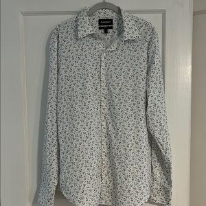 Bonobos Men's White and Blue Patterned Shirt